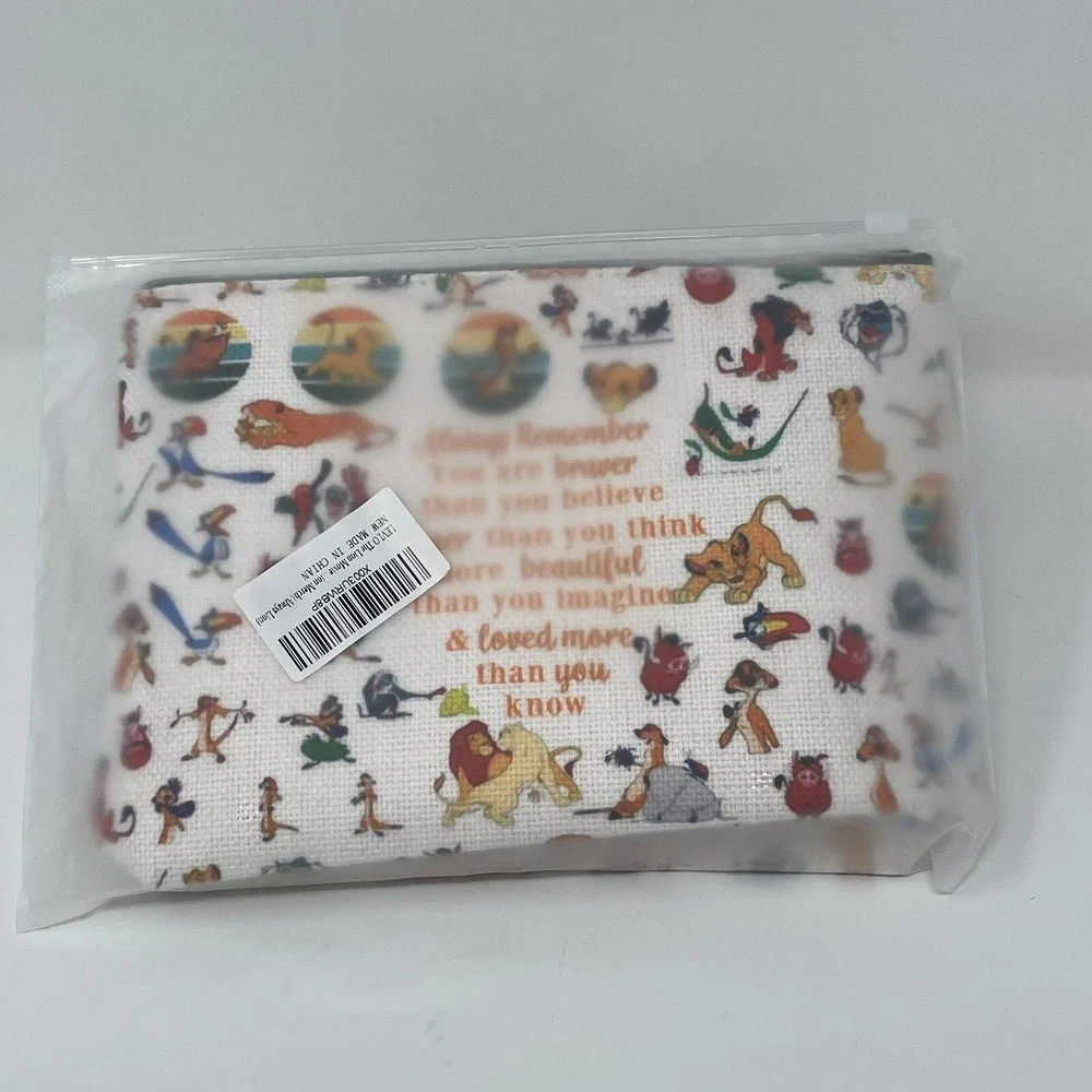 Disney Lion‎ King Bag Hakuna Matata Cosmetic Makeup Zipper Pumba Timon Nala Zazu